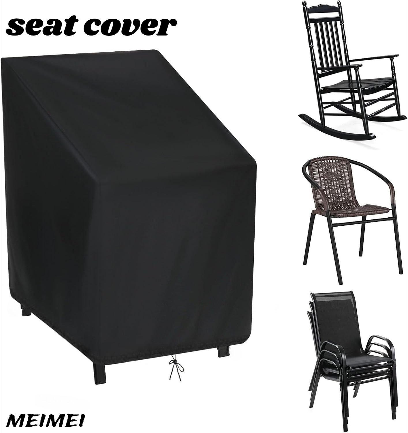 Outdoor Furniture With Covers - Staubschutz für gestapelte Stuhl-Aufbewahrungstasche, Gartenmöbel-Schutz für