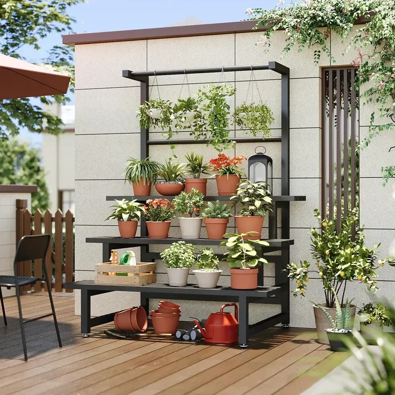 Abgestufte Anzeige Pflanzen re – Outdoor Furniture Black Bewertung und Preis