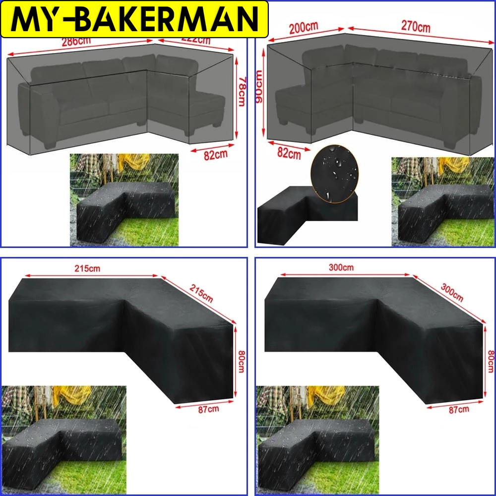 L-förmige Möbelabdeckung, wass – Outdoor Furniture Black Bewertung und Preis