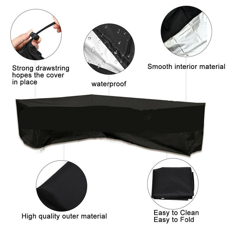 L-förmige Möbelabdeckung, wass – Outdoor Furniture Black Bewertung und Preis