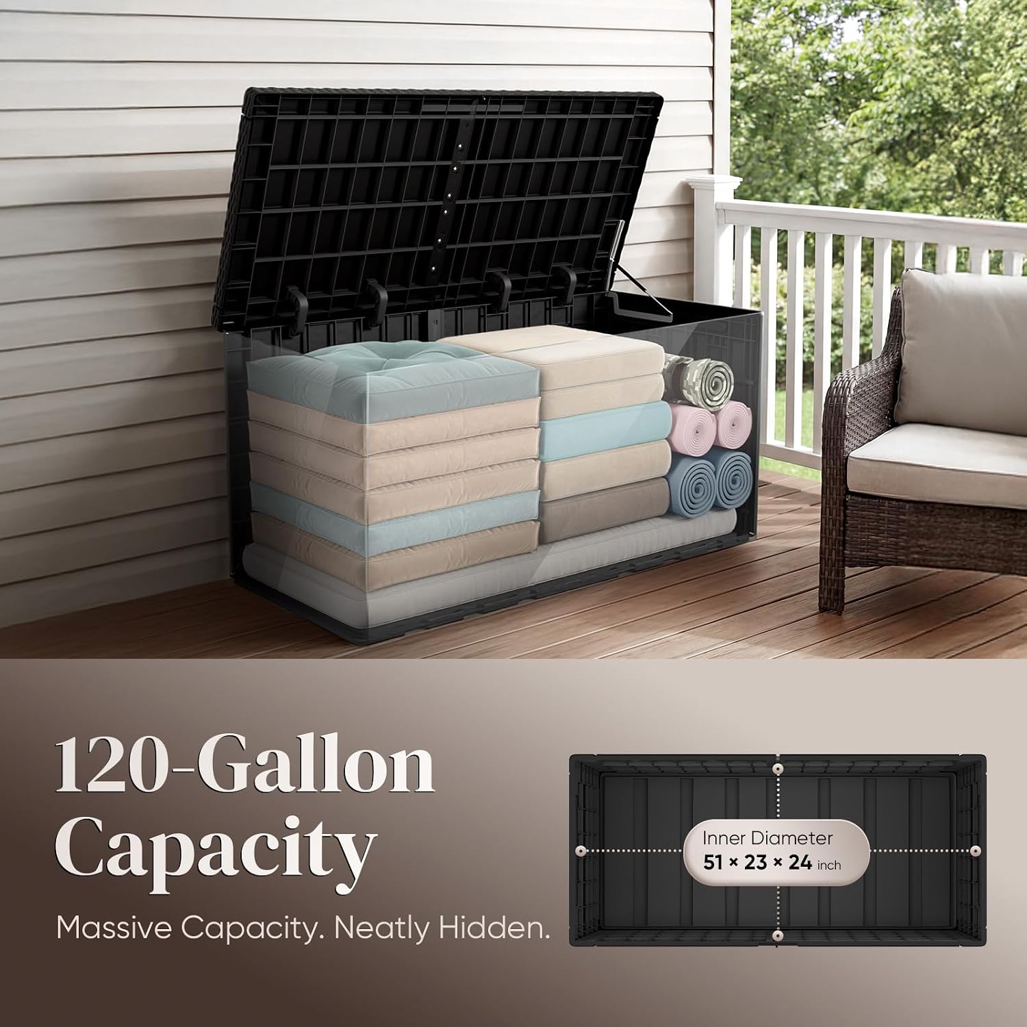 120 Gallonen Große Outdoor-Auf – Outdoor Furniture Resin Bewertung und Preis