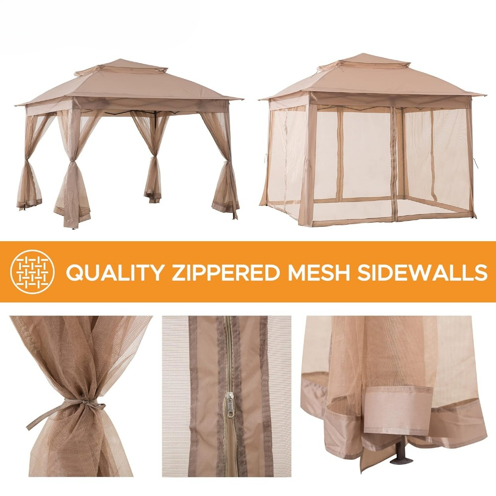 Moderner 11x11 Fuß Pop-Up-Pavi – Outdoor Furniture Gazebo Bewertung und Preis