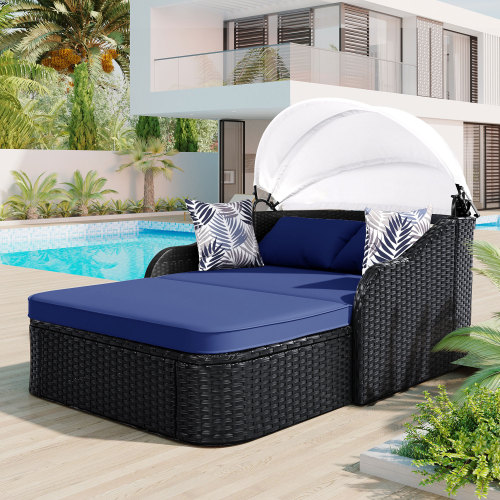 79,9 Zoll Outdoor-Sonnenliege  – Outdoor Furniture Black Bewertung und Preis