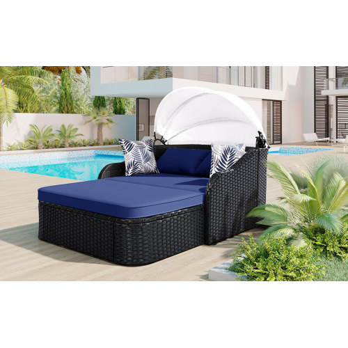 79,9 Zoll Outdoor-Sonnenliege  – Outdoor Furniture Black Bewertung und Preis