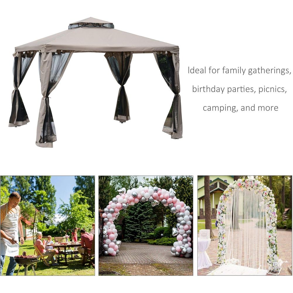 9,6' x 9,6' Terrassenpavillon, – Outdoor Furniture Gazebo Bewertung und Preis