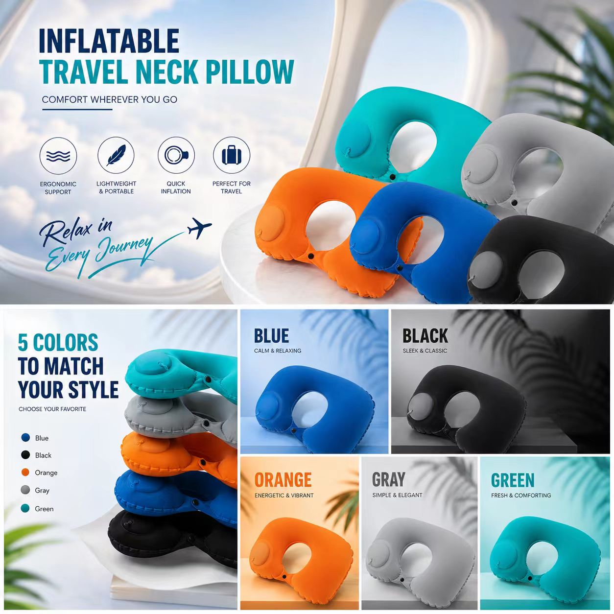5 Farben Aufblasbares Kissen,  – Outdoor Furniture Pillows Bewertung und Preis