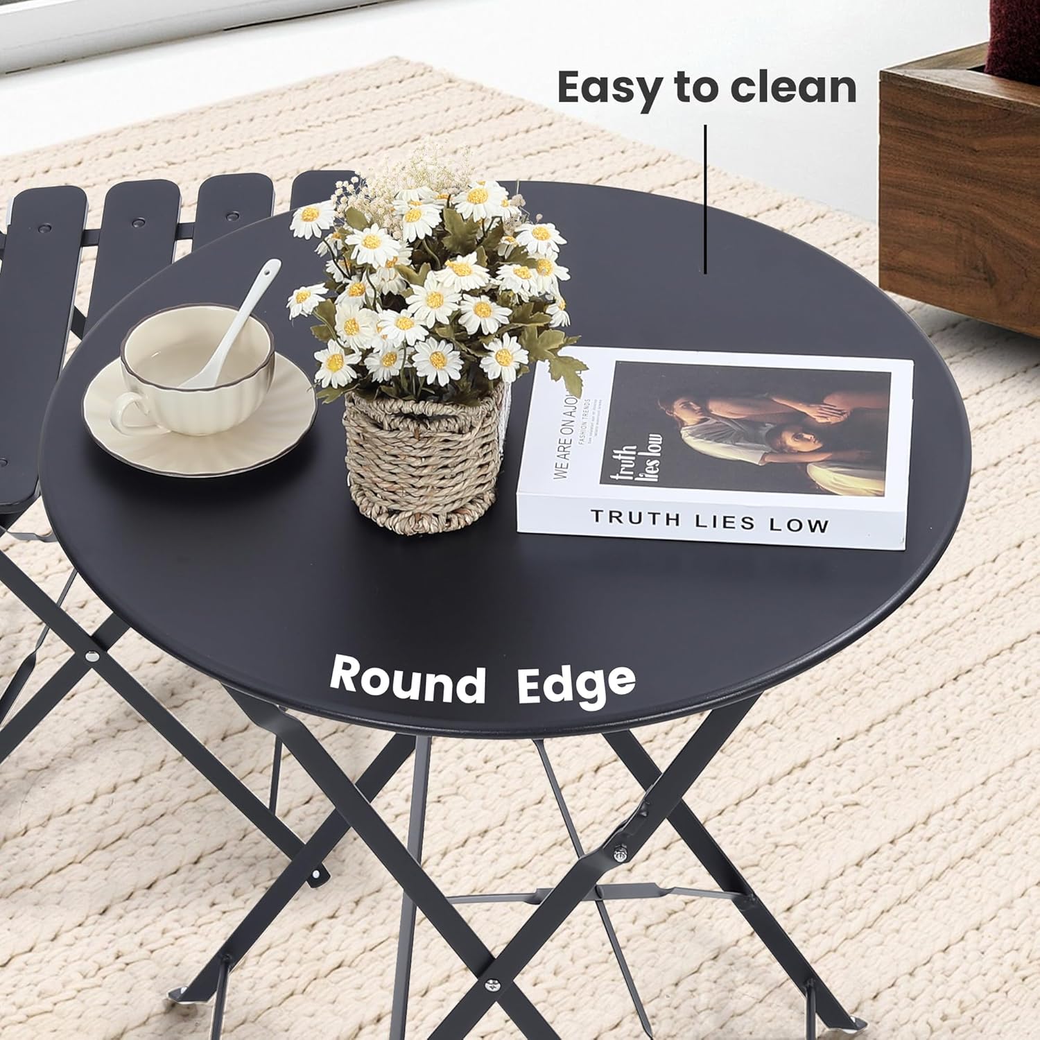 Platzsparendes schwarzes 3-tei – Outdoor Furniture Black Bewertung und Preis